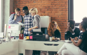 Young team of people working in an office